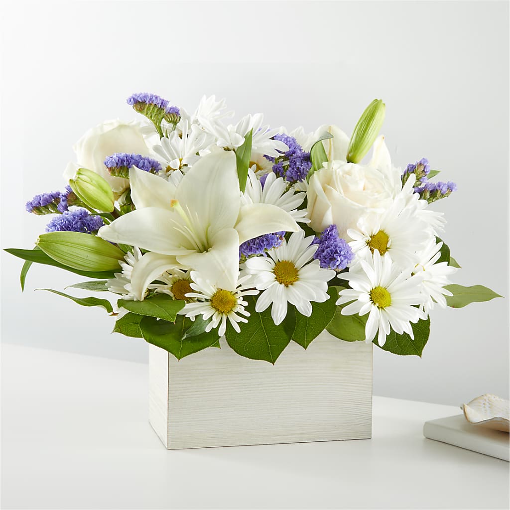 Beyond Blue Box Bouquet – DON'S FLORAL STUDIO, Leon IA