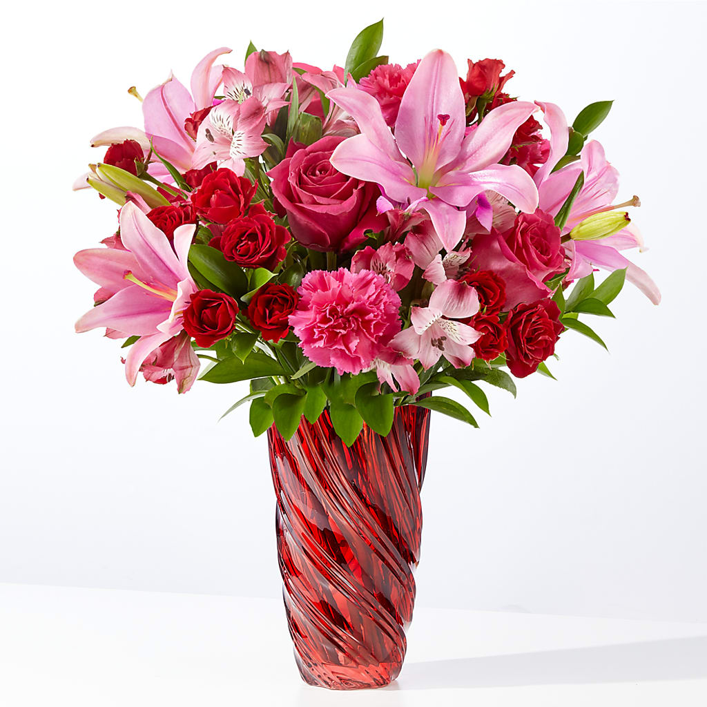 In Love Bouquet with Luxe Swirl Vase – DON'S FLORAL STUDIO, Leon IA