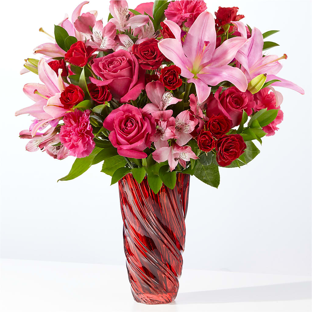 In Love Bouquet with Luxe Swirl Vase – DON'S FLORAL STUDIO, Leon IA