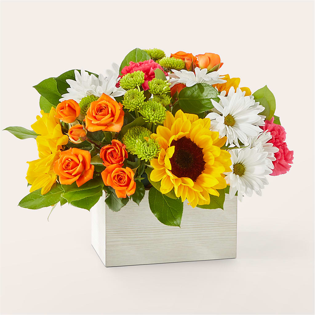 Sun-drenched Blooms Box Bouquet – DON'S FLORAL STUDIO, Leon IA