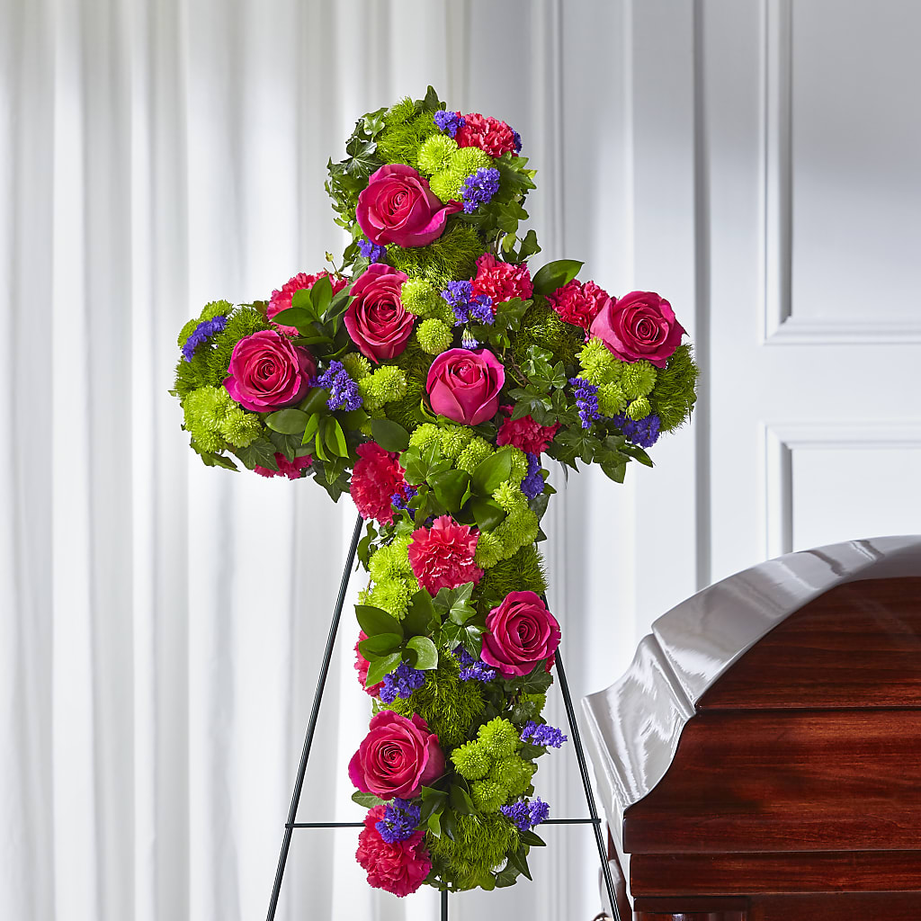 Tribute Rose Floral Cross – DON'S FLORAL STUDIO, Leon IA