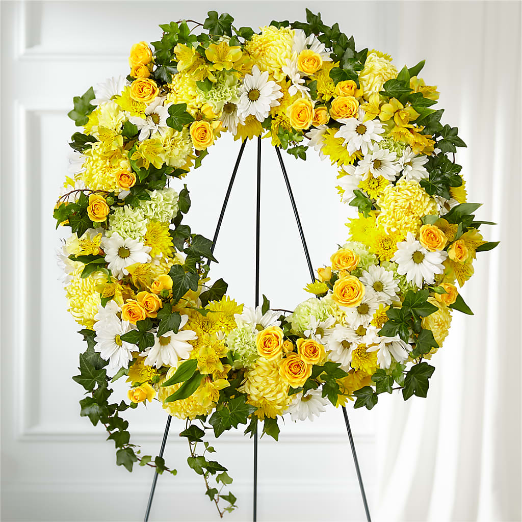 Golden Remembrance Wreath – DON'S FLORAL STUDIO, Leon IA