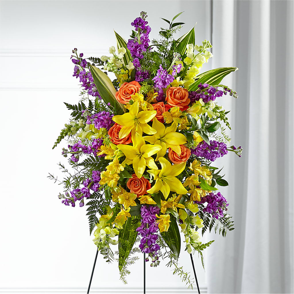 Thoughtful Prayers Standing Spray – DON'S FLORAL STUDIO, Leon IA
