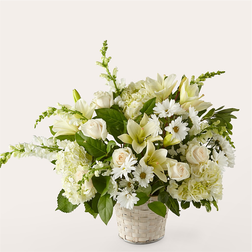Ivory Elegance Floral Basket – DON'S FLORAL STUDIO, Leon IA