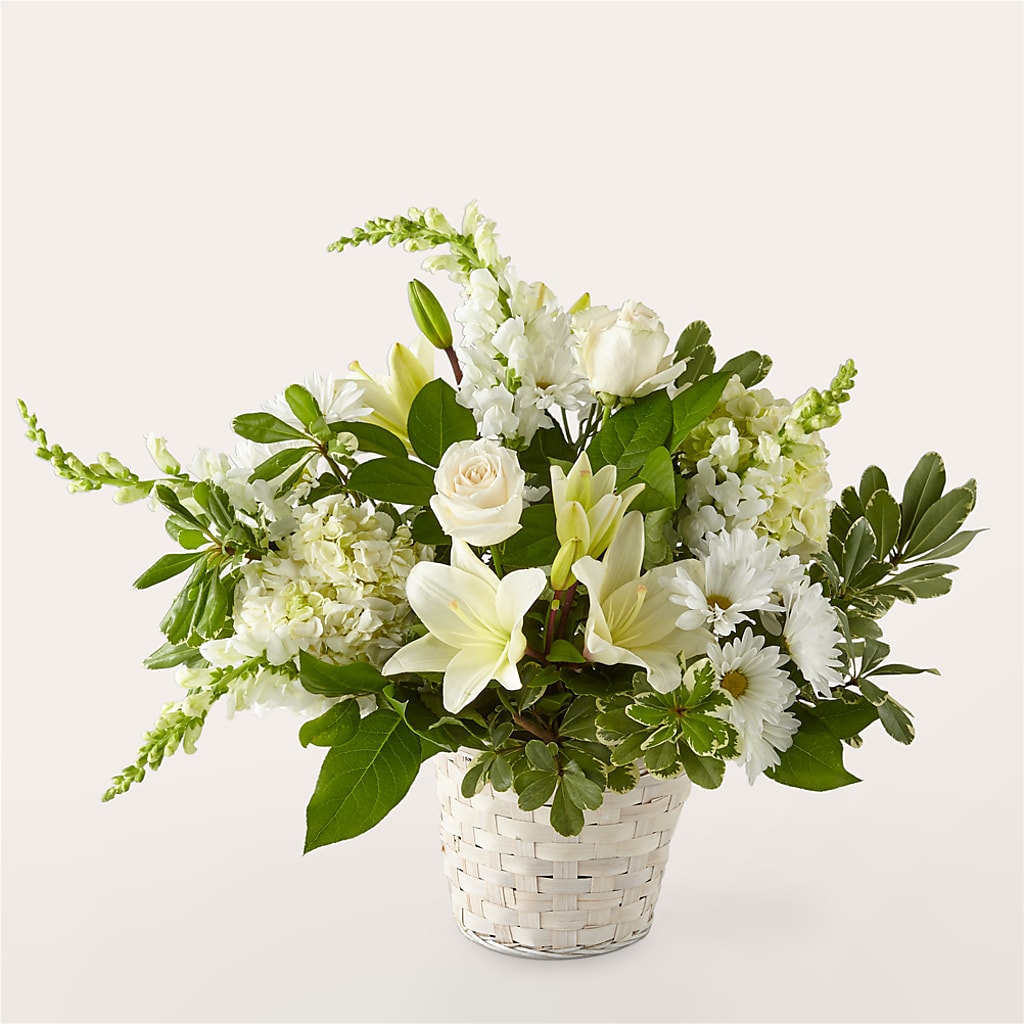 Ivory Elegance Floral Basket – DON'S FLORAL STUDIO, Leon IA
