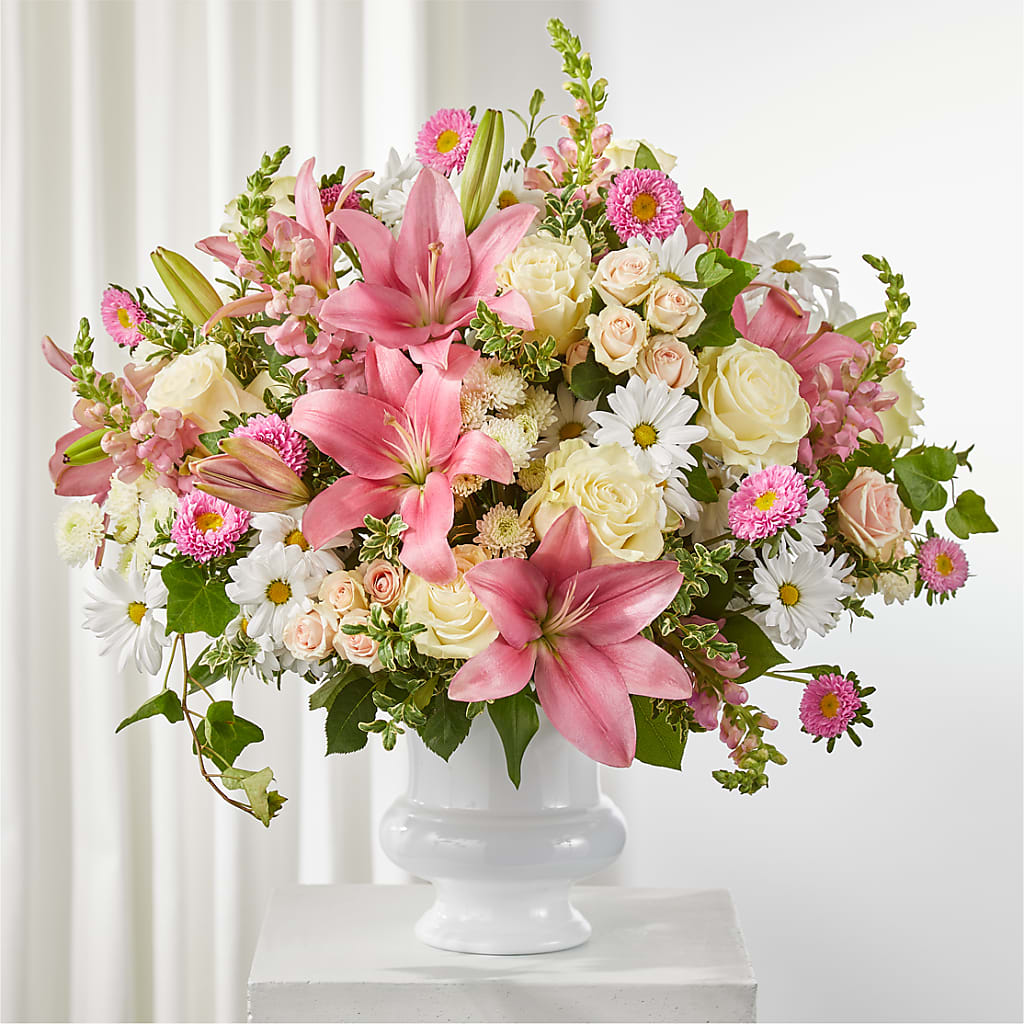 Empathetic Blooms Urn Arrangement – DON'S FLORAL STUDIO, Leon IA