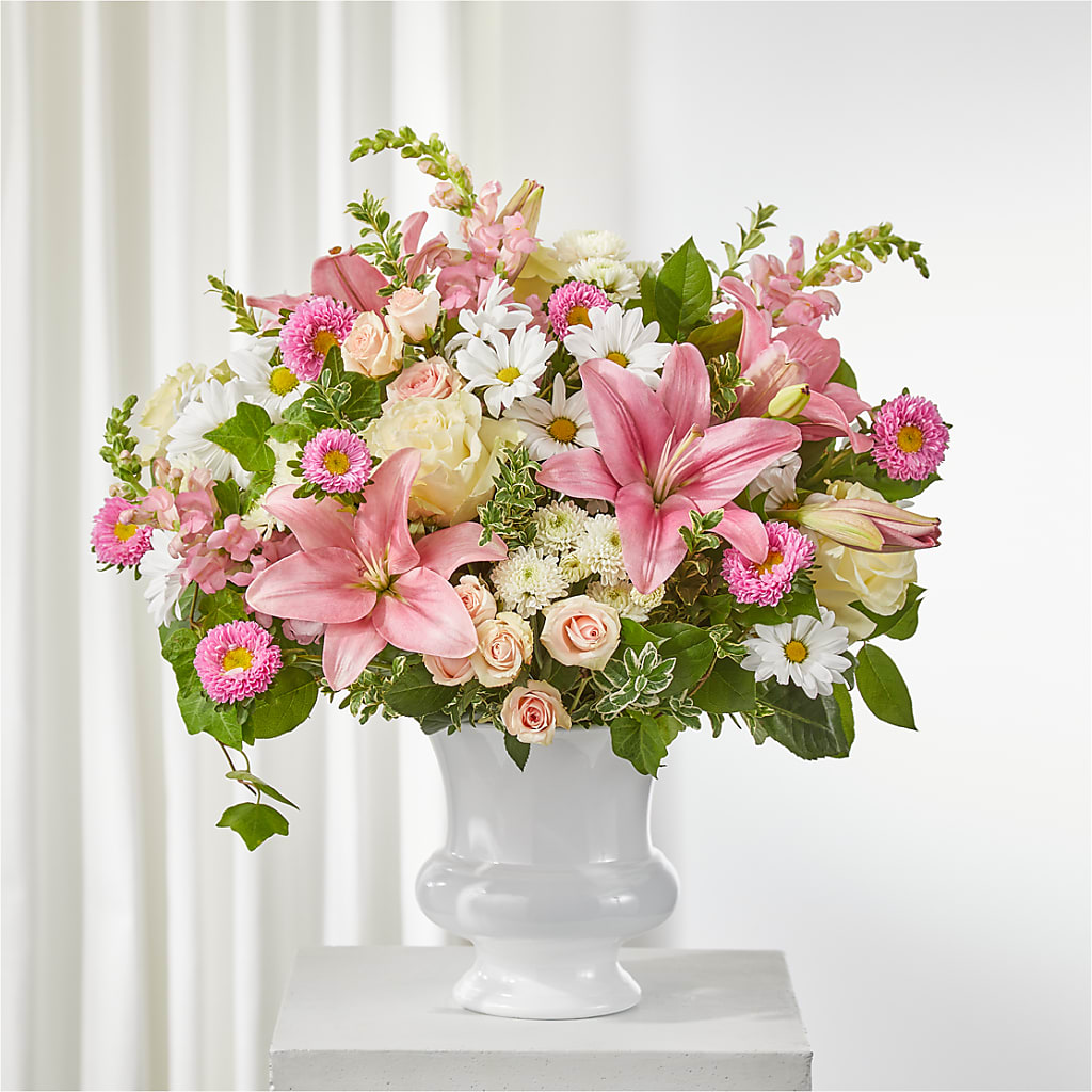 Empathetic Blooms Urn Arrangement – DON'S FLORAL STUDIO, Leon IA