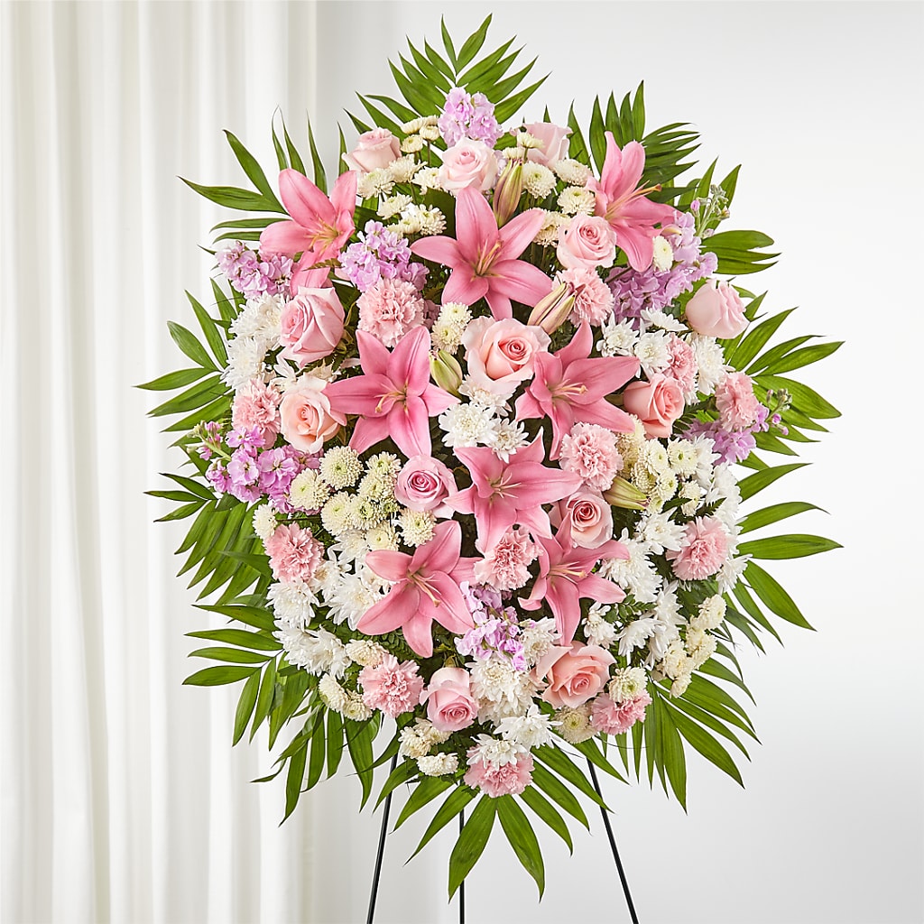 Offering Solace Standing Spray – DON'S FLORAL STUDIO, Leon IA