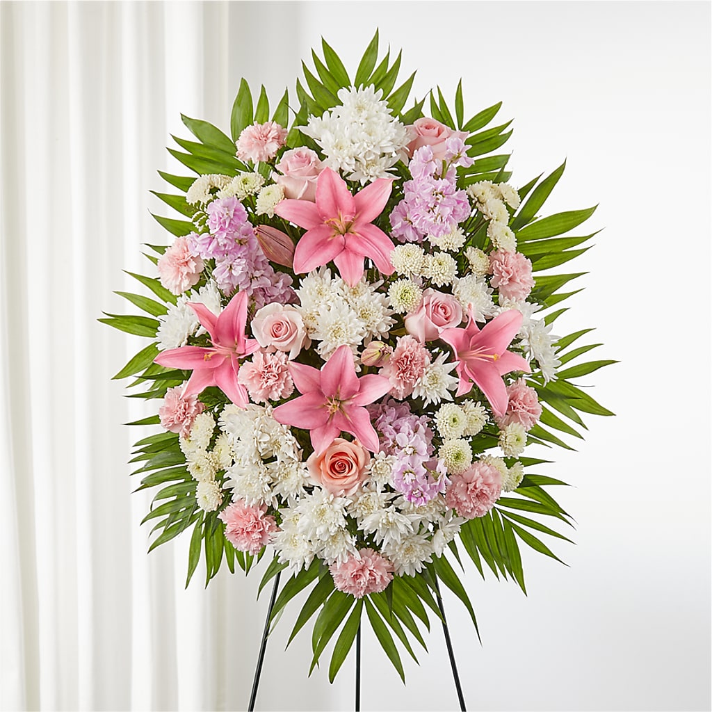 Offering Solace Standing Spray – DON'S FLORAL STUDIO, Leon IA