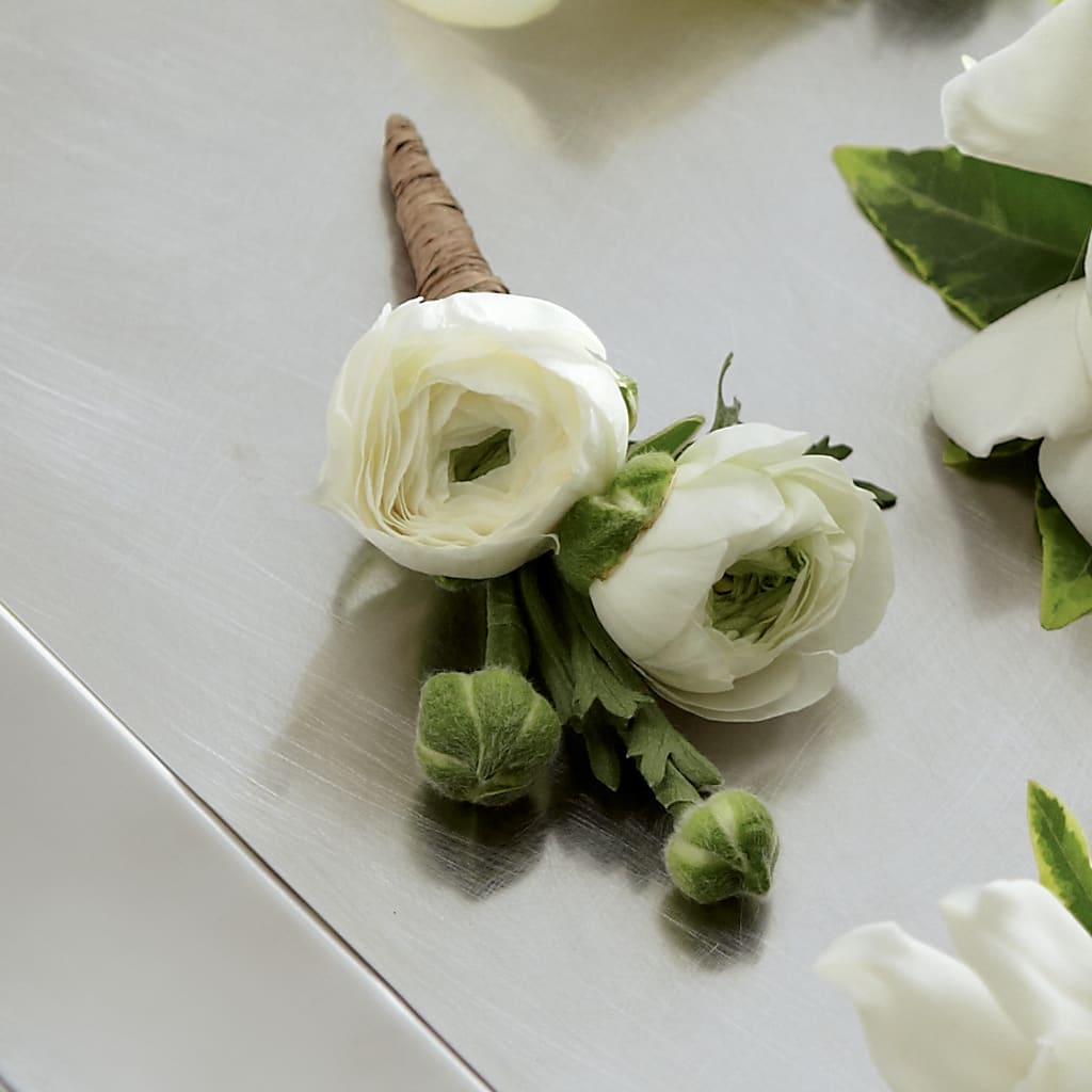 White Ranunculus Boutonniere – DON'S FLORAL STUDIO, Leon IA