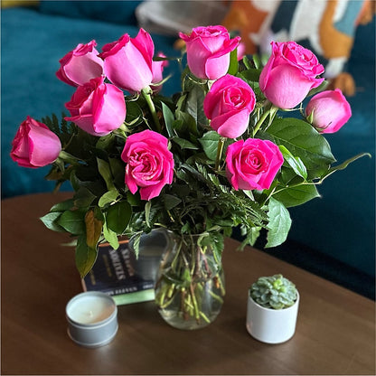 Long Stem Pink Rose Bouquet – DON'S FLORAL STUDIO, Leon IA