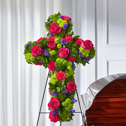 Tribute Rose Floral Cross – DON'S FLORAL STUDIO, Leon IA