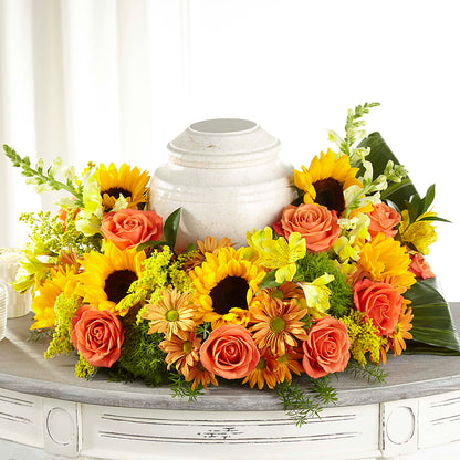 Faithful Sunflower Cremation Adornment – DON'S FLORAL STUDIO, Leon IA