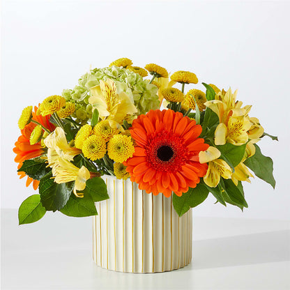 Autumn Sunshine Bouquet with Ivory Vase – DON'S FLORAL STUDIO, Leon IA