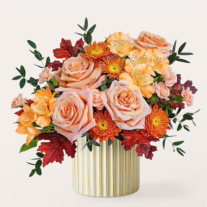 Spiced Latte Bouquet with Ivory Vase – DON'S FLORAL STUDIO, Leon IA
