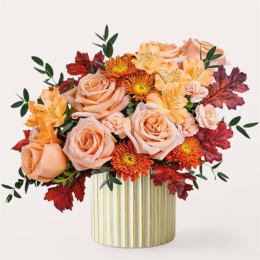 Spiced Latte Bouquet with Ivory Vase – DON'S FLORAL STUDIO, Leon IA