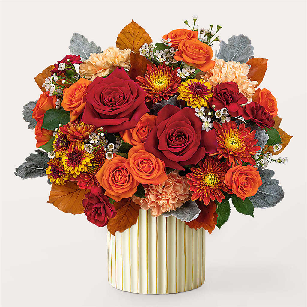 Merlot Bouquet with Ivory Vase – DON'S FLORAL STUDIO, Leon IA