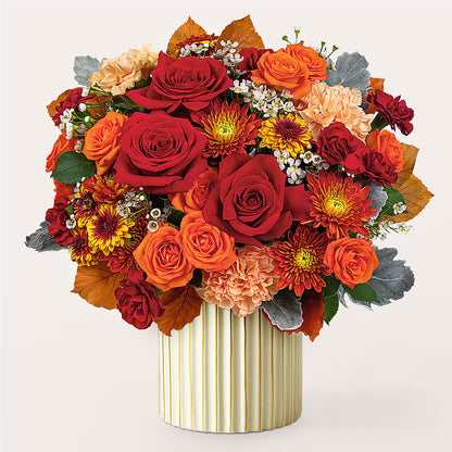 Merlot Bouquet with Ivory Vase – DON'S FLORAL STUDIO, Leon IA