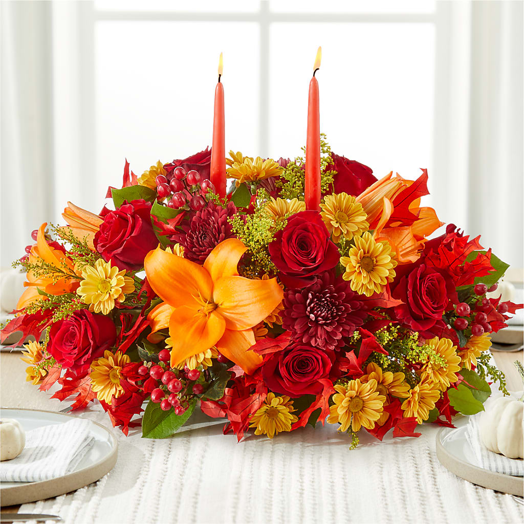 Autumn's Embrace Centerpiece – DON'S FLORAL STUDIO, Leon IA