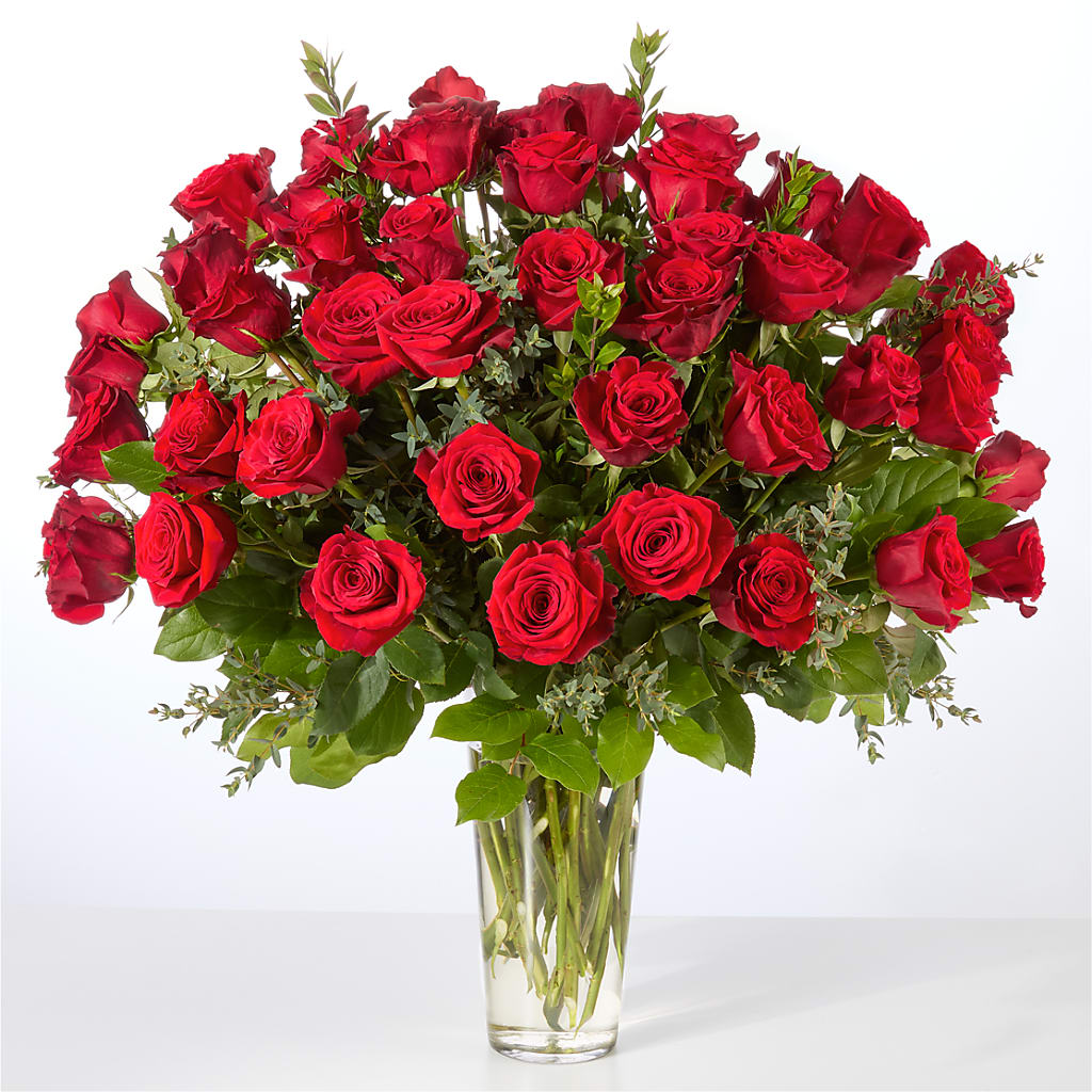Forever Yours Fifty Stem Red Rose Bouquet – DON'S FLORAL STUDIO, Leon IA
