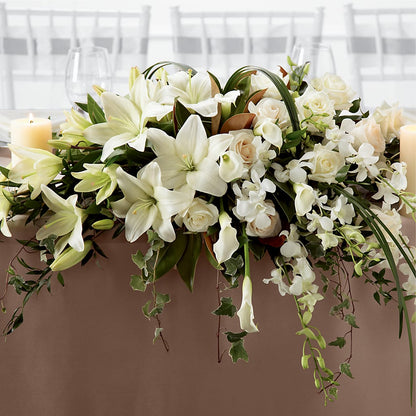 White Linen Arrangement – DON'S FLORAL STUDIO, Leon IA